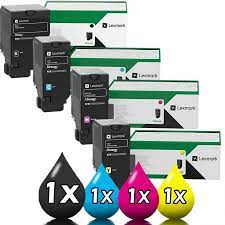 Genuine 4 Pack Lexmark 81C1XK0-81C1XY0 Return Program Toner Cartridge Value Pack [1BK, 1C, 1M, 1Y]