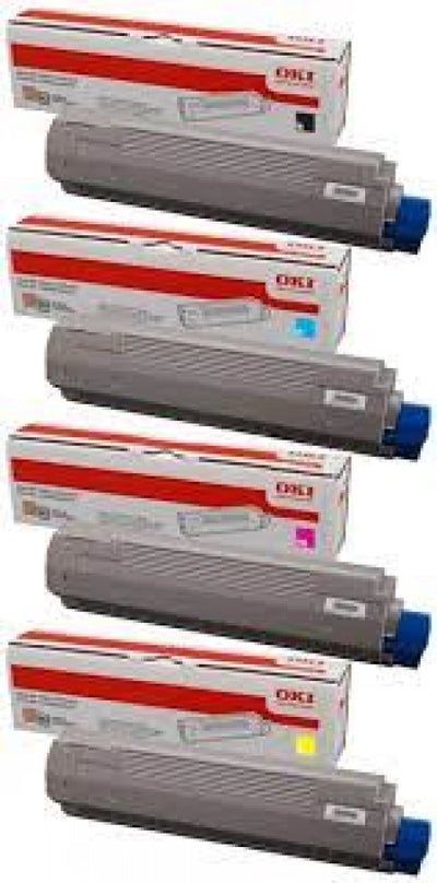 4 Pack OKI C810 Toner Cartridges (44059133-44059136) 1BK.1C,1M,1Y Compatible