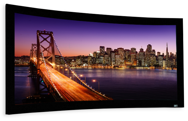 100" CURVED FIXED FRAME 16:9 4K ACOUSTICALLY TRANSPARENT MATERIAL - LUNETTE