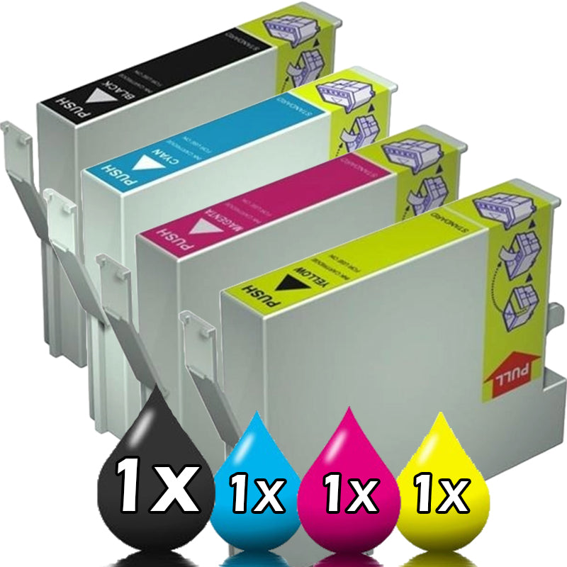 4 Pack Epson T138 Compatible Ink Cartridges C13T138695 [1BK,1C,1M,1Y]