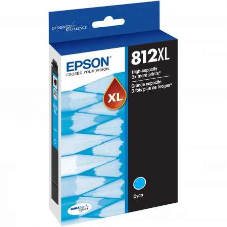 Genuine Epson 812XL Cyan High Yield Ink Cartridge C13T05E292 1,100 Prints