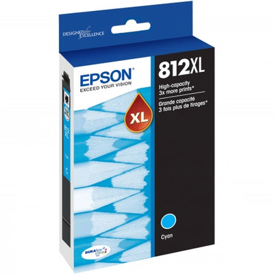 Genuine Epson 812XL Cyan High Yield Ink Cartridge C13T05E292 1,100 Prints