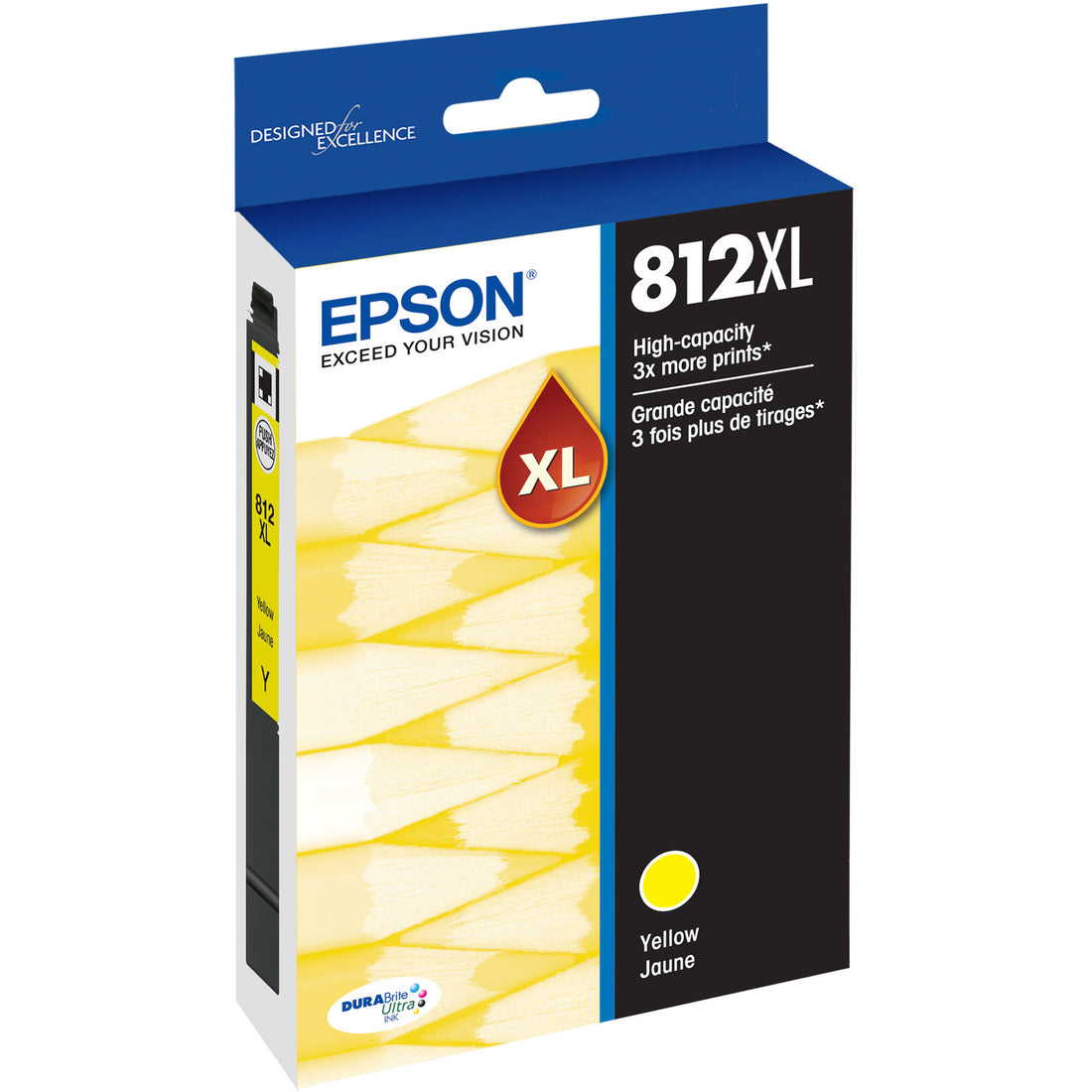 Genuine Epson 812XL Yellow High Yield Ink Cartridge C13T05E492 1,100 Print