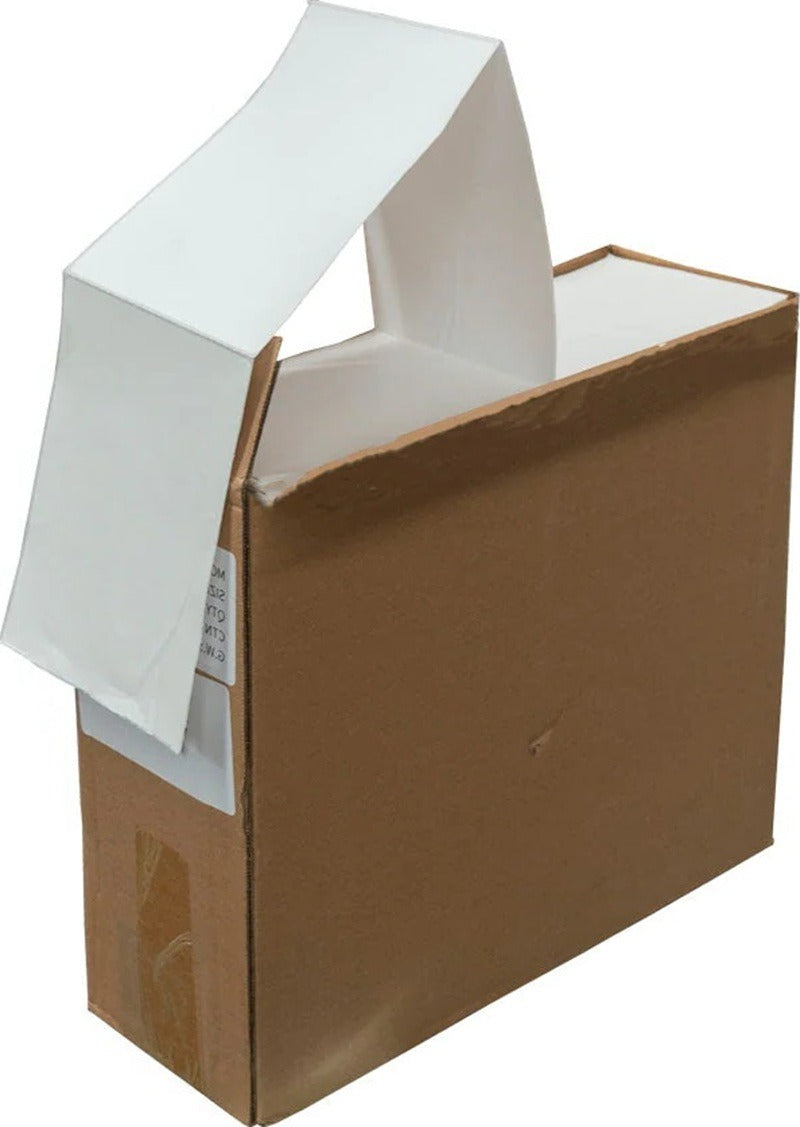 100mm x 150mm Fanfold Direct Thermal Labels - 4000/Carton - 2 Labels/Fold - Suitable Zebra / Sato