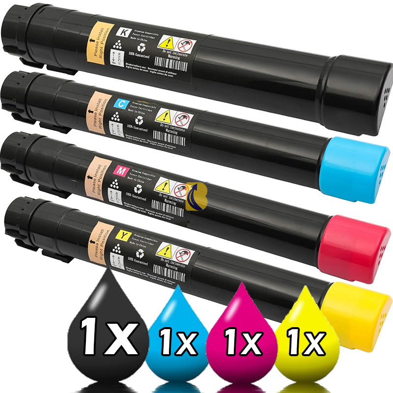 4 Pack Fuji Xerox C5005 Compatible Toner Cartridge Value Pack [1BK, 1C, 1M, 1Y]