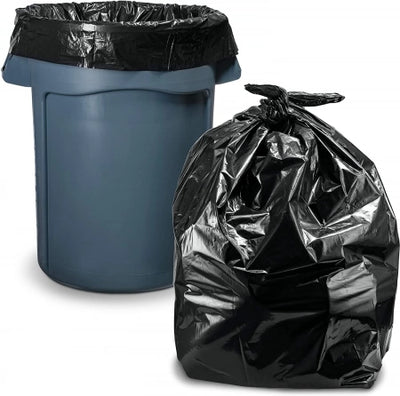 Carton of 1000 27L Black Bin Liners - Office / Kitchen 10 micron (Standard Strength)