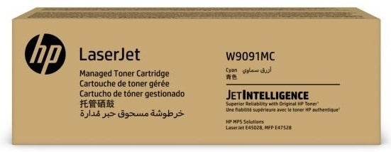 Genuine HP W9091MC Cyan Toner Cartridge 6,900 Pages MFP E47528f E45028dn