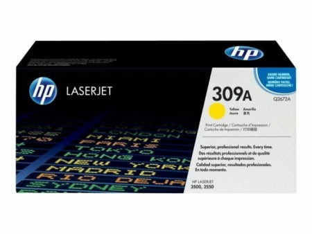 HP 309A Q2672A Yellow Genuine Toner Cartridge 4,000 Prints