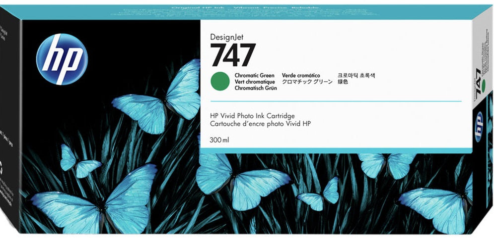 Genuine HP 747 DesignJet Chromatic Green Ink Cartridge 300m