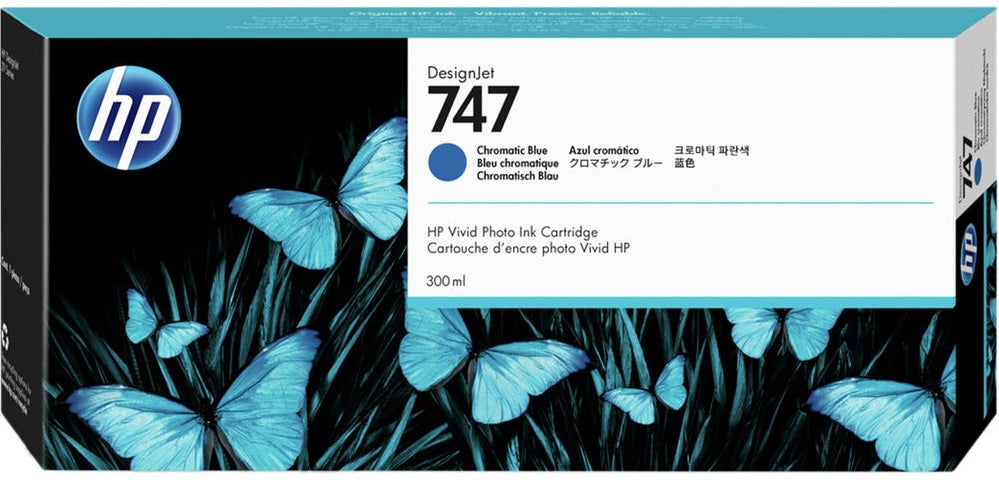 Genuine HP 747 DesignJet Chromatic Blue Ink Cartridge 300m