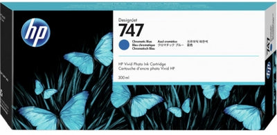 Genuine HP 747 DesignJet Chromatic Blue Ink Cartridge 300ml
