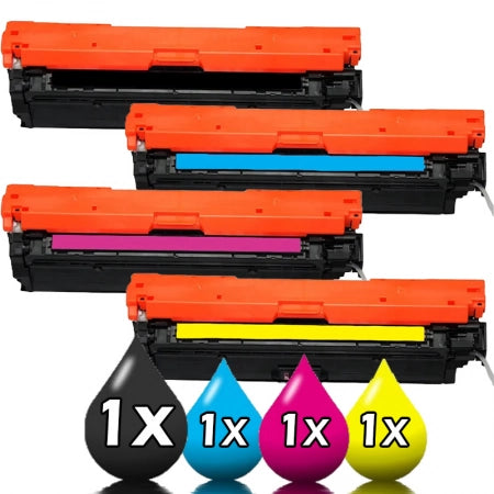 4 Pack HP 307A Toner Cartridge Compatible CE740A-CE742A [1BK, 1C, 1M, 1Y]