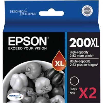 Twin Pack Epson 200XL C13T201192 HY Black Ink Cartridges