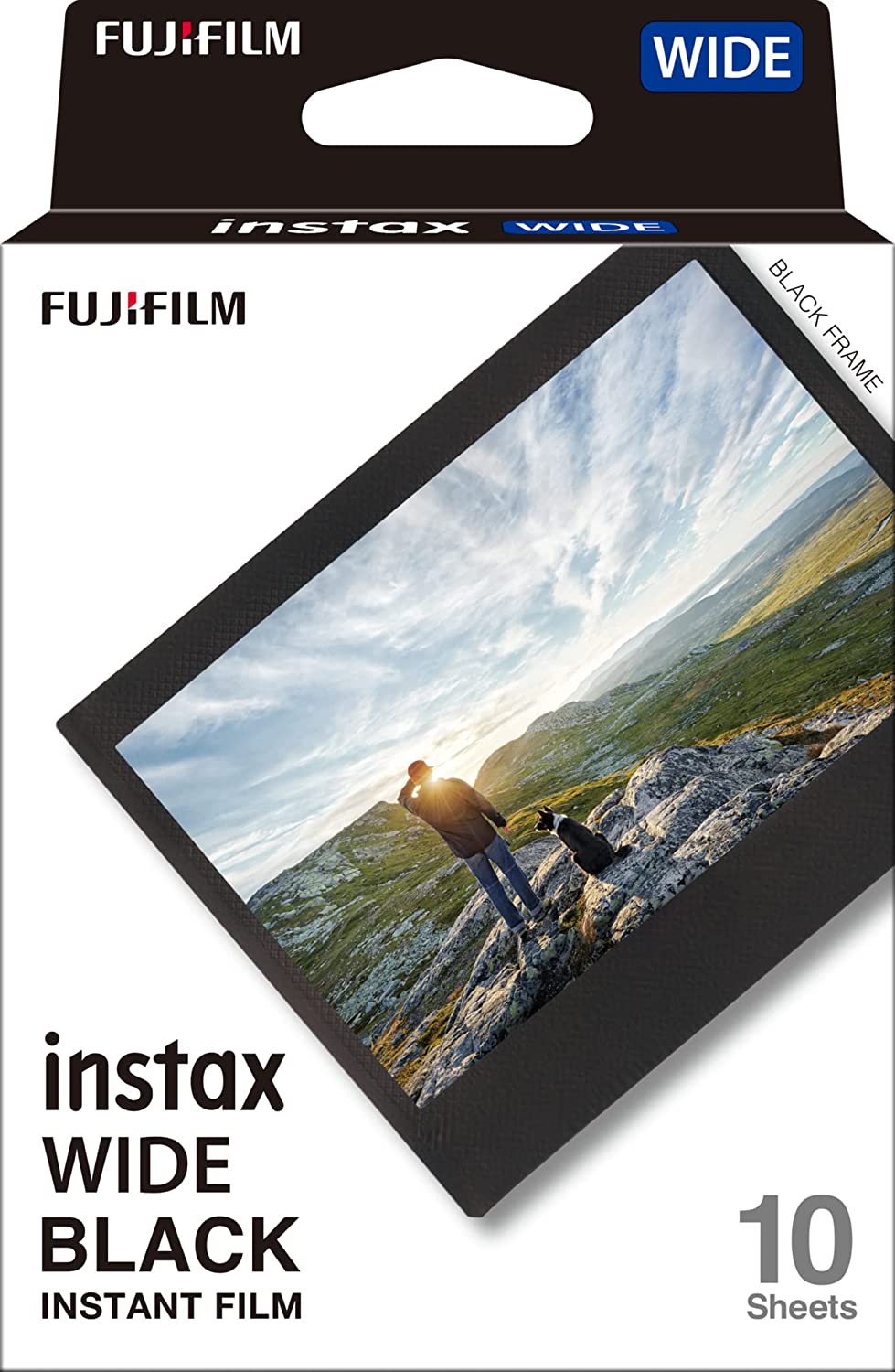 Pack of 10 Fujifilm instax WIDE Black Frame Film - Compatible with Fujifilm Instax WIDE Camera