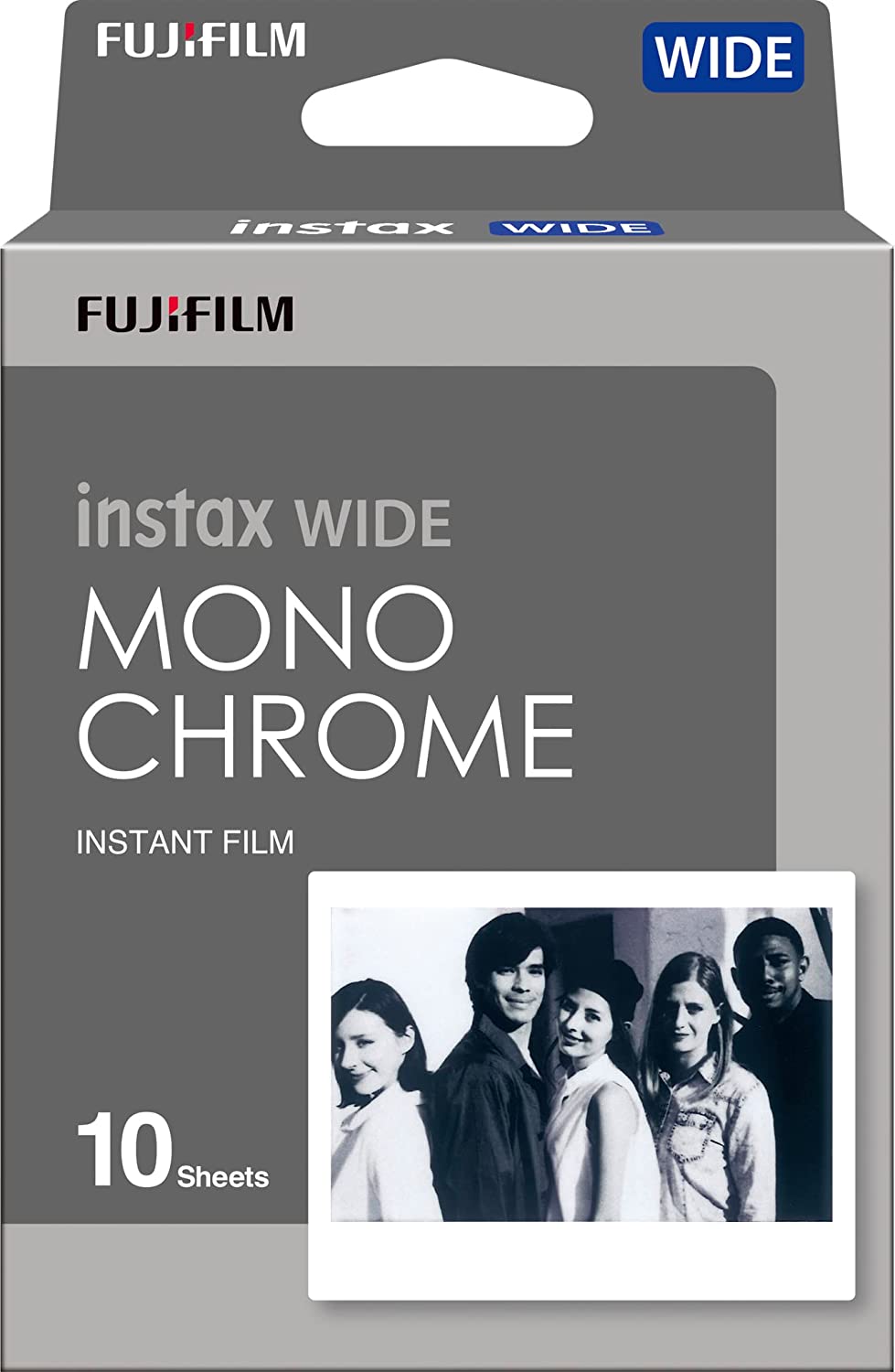 Pack of 10 Fujifilm instax WIDE Monochrome Film - Compatible with Fujifilm Instax WIDE Camera