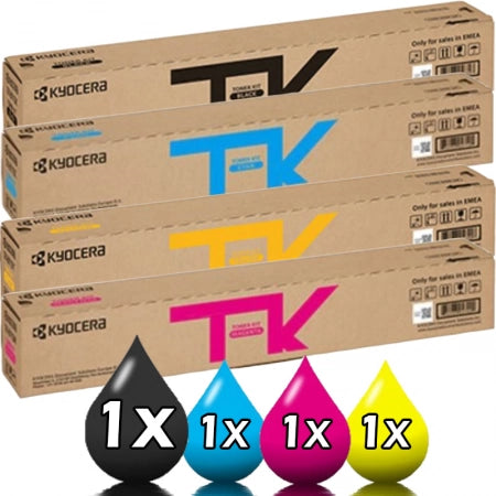 Genuine 4 Pack Kyocera TK-8369 Toner Cartridge Value Pack [1BK, 1C, 1M, 1Y]