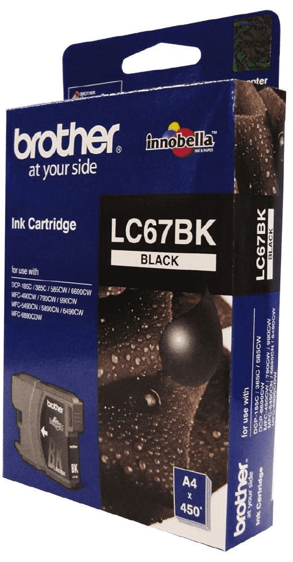 Genuine Brother LC67BK Black Ink Cartridge 450 Page