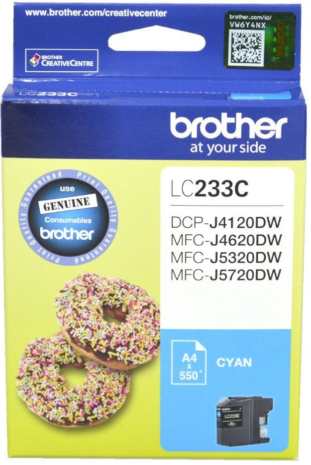 Genuine Brother LC-233CS Cyan Ink Cartridge 550 Page