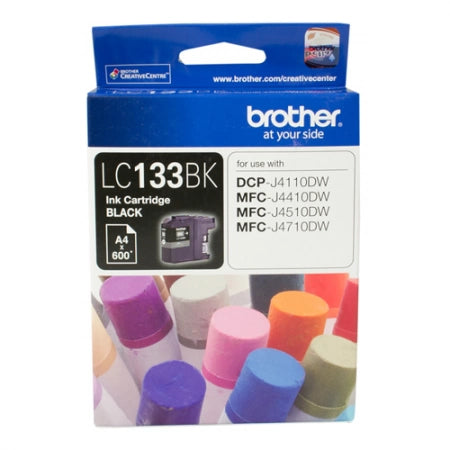 Genuine Brother LC-133BK Black Ink Cartridge 600 Print Yield