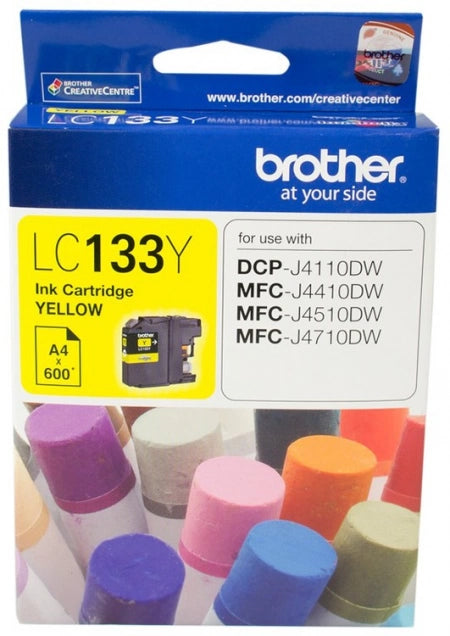 Genuine Brother LC-133Y Yellow Ink Cartridge 600 Print Yield