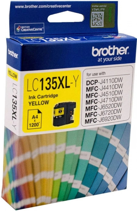 Genuine Brother LC-135XLY Yellow Ink Cartridge 1.2K Print Yield