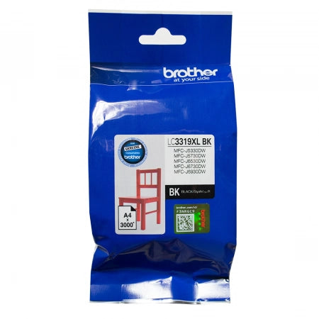 Genuine Brother LC3319XLBK Black Ink 3,000 pages