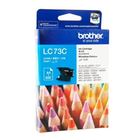 Brother LC73C Cyan Genuine Ink Cartridge 600 Print Yield