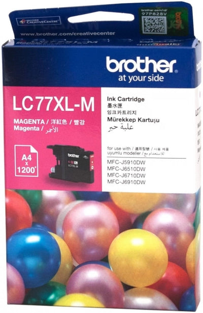 Genuine Brother LC77XLM Magenta High Yield Ink Cartridge 1.2K Print Yield