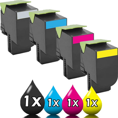 4 Pack Lexmark 786 Ultra High Yield Compatible Toner Cartridge Value Pack 78C6UKE-78C6UYE [1BK, 1C, 1M, 1Y]
