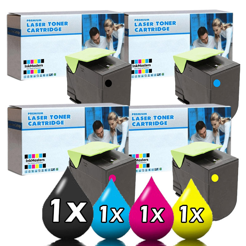 4 Pack  Lexmark Toner Cartridges 70C8HK0 [1BK, 1C, 1M, 1Y] Compatible