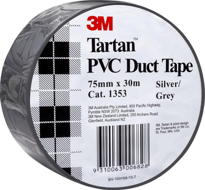 SP- TAPE PVC DUCT 3M TARTAN 75MMX30M SILVER GREY