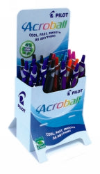 PEN PILOT BEGREEN RETRACTABLE ACROBALL B/P ASST COLOURS ROCKET DISPLAY