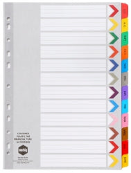 DIVIDERS MARBIG A4 BOARD FINANCIAL YEAR TAB REINFORCED