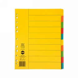 DIVIDERS MARBIG A4 MANILLA 10 TAB EXTRA WIDE BRIGHT
