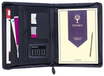 COMPENDIUM DEBDEN PORTFOLIO 250X345 LEATHER BLACK 5115G
