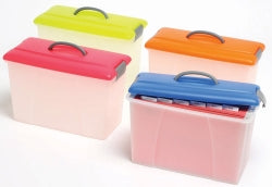 CARRY CASE CRYSTALFILE 18L BLUE LID/CLEAR BASE