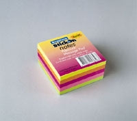 NOTES CUBE STICK ON 76X76MM NEON COL