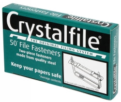 PAPER FASTENER CRYSTALFILE TWO PIECE STEEL BX50