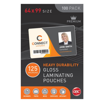 SP- LAMINATING POUCH GBC 64X99MM 125 MICRON GLOS
