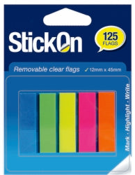 FLAGS STICK ON 12X45MM REMOVABLE CLEAR 5 COL