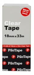 TAPE CLEAR PILOTAPE 18MMX33M BX8