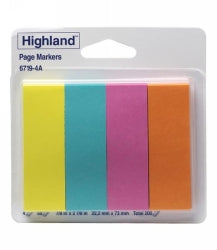 PAGE MARKERS HIGHLAND 6719-4A ASST BRIGHT 200 SHT