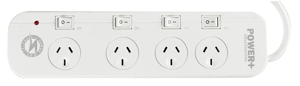POWERBOARD 4 OUTLET WITH INDIV SWITCH/OVERLOAD PROTECTION/MASTER SWITCH