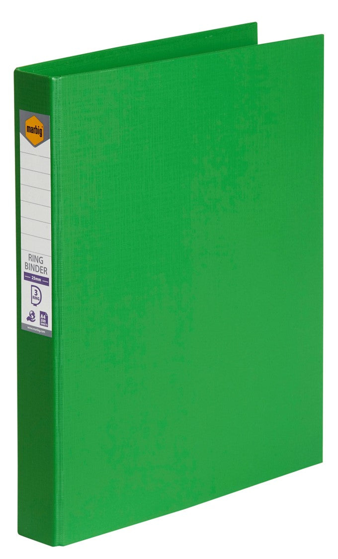 BINDER MARBIG A4 PE 3 D-RING 25MM GREEN