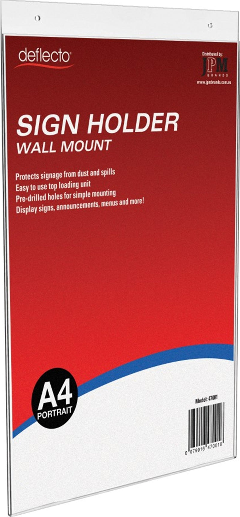 Deflect-O A4 Wall Mounted Portrait Document Holder