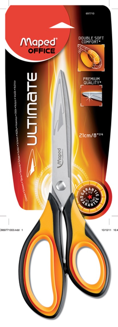 SCISSORS MAPED 21CM ULTIMATE ASYMMETRICAL BLACK/YELLOW H