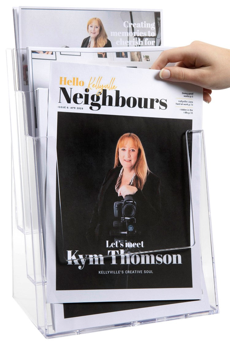 BROCHURE HOLDER ESSELTE A4 3 TIER FREESTANDING