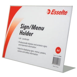 MENU/SIGN HOLDER ESSELTE A4 SLANTED LANDSCAPE