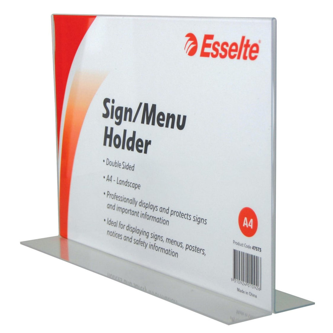 MENU/SIGN HOLDER ESSELTE A4 DOUBLE SIDED LANDSCAPE