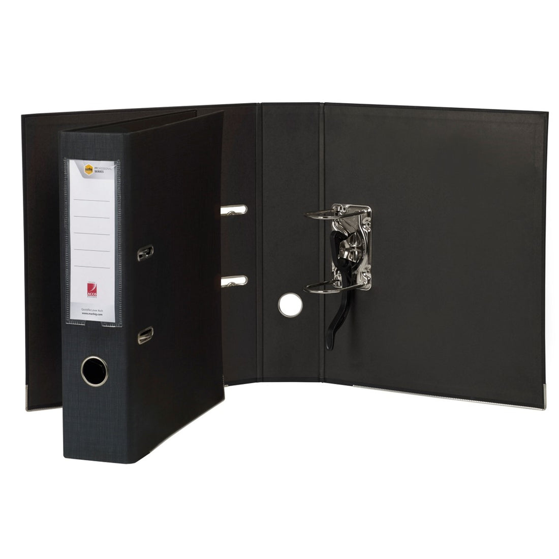 SP- LEVER ARCH FILE MARBIG A4 QUICKFILE BLACK